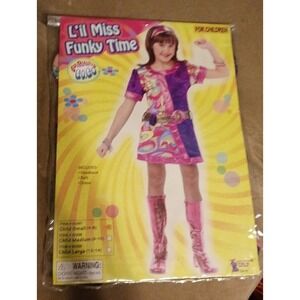 NEW Little Miss Funky Time‎ Girls 60's Go Go Girl Halloween Costume Small 4/6